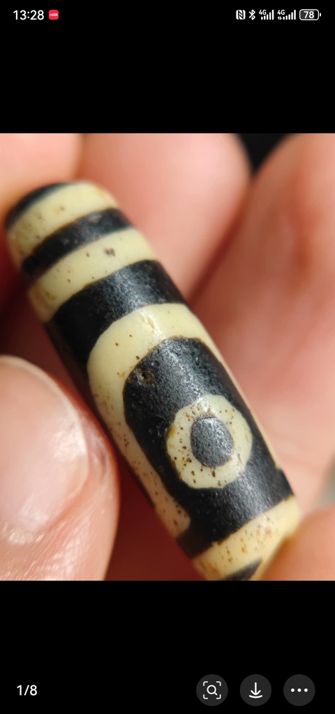 古玩玉器料器天珠拍賣(mài)，當(dāng)前價(jià)格1288元