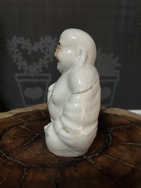 古玩陶瓷白釉彌勒佛坐像拍賣,當前價格850元