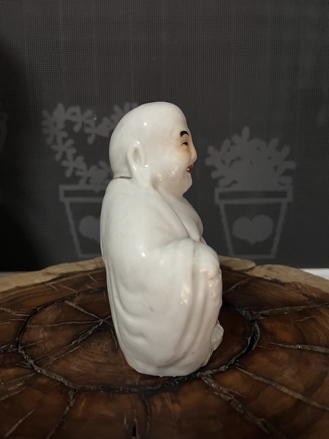古玩陶瓷白釉彌勒佛坐像拍賣,當前價格850元