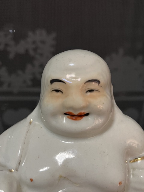 古玩陶瓷白釉彌勒佛坐像拍賣,當前價格850元