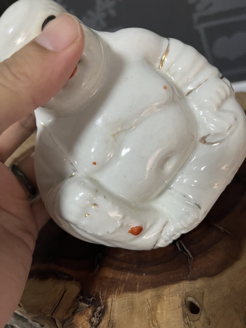 古玩陶瓷白釉彌勒佛坐像拍賣,當前價格850元