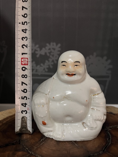古玩陶瓷白釉彌勒佛坐像拍賣,當前價格850元