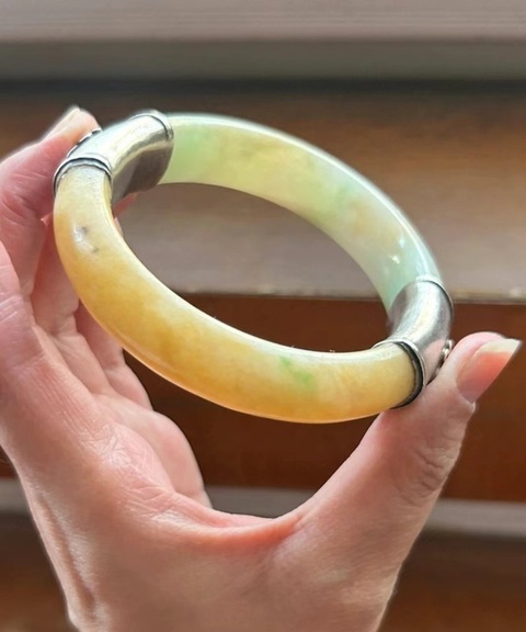 古玩玉器晚清民國翡翠鐲子拍賣，當前價格3850元