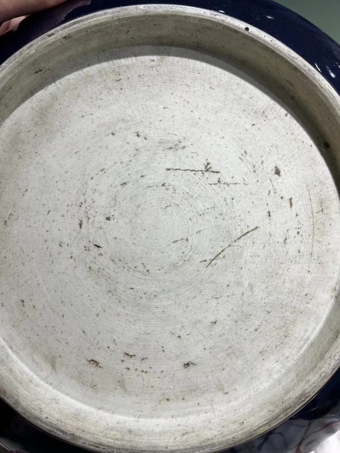 古玩陶瓷霽藍釉大盤真品鑒賞圖