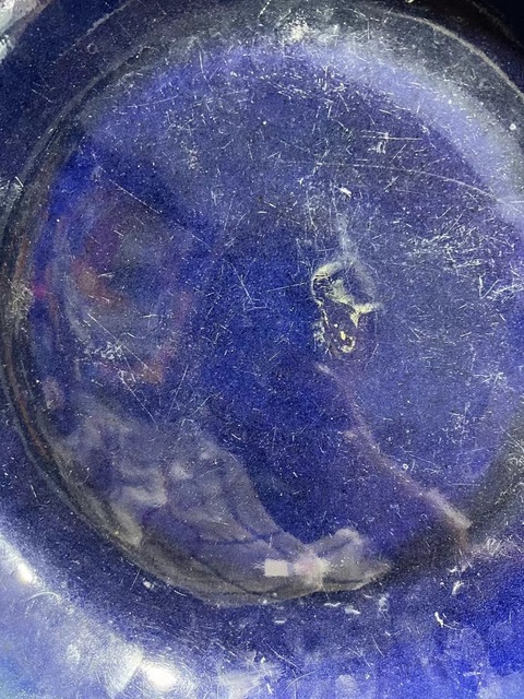 古玩陶瓷霽藍釉大盤真品鑒賞圖