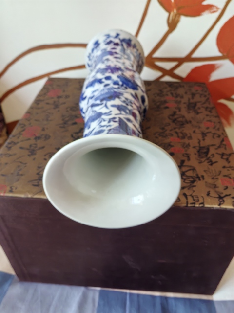 古玩陶瓷花鳥紋青花花觚拍賣,當前價格2980元