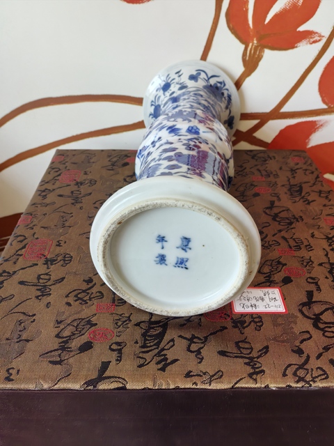 古玩陶瓷花鳥紋青花花觚拍賣,當前價格2980元