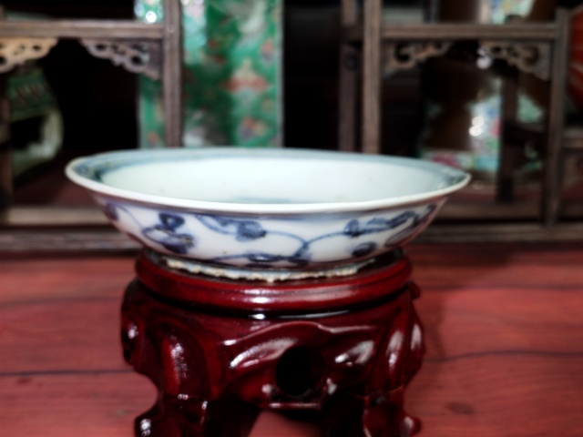 古玩陶瓷明代青花花卉紋盤拍賣,當前價格2800元