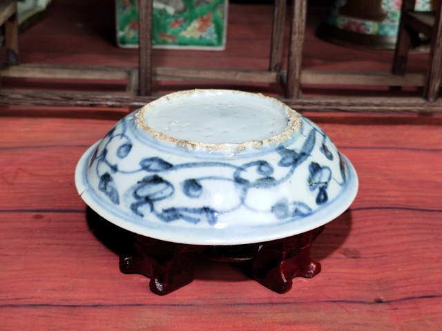 古玩陶瓷明代青花花卉紋盤拍賣,當前價格2800元