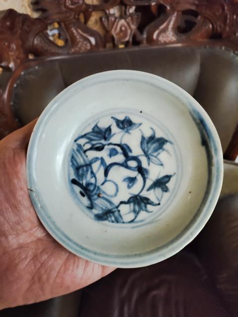 古玩陶瓷明代青花花卉紋盤拍賣,當前價格2800元