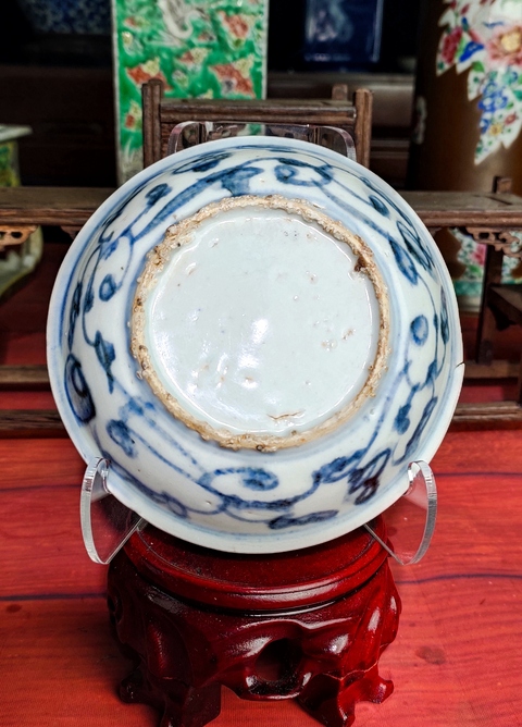 古玩陶瓷明代青花花卉紋盤拍賣,當前價格2800元