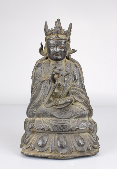 古玩銅器明晚期 地藏王菩薩 銅造像拍賣，當前價格22000元
