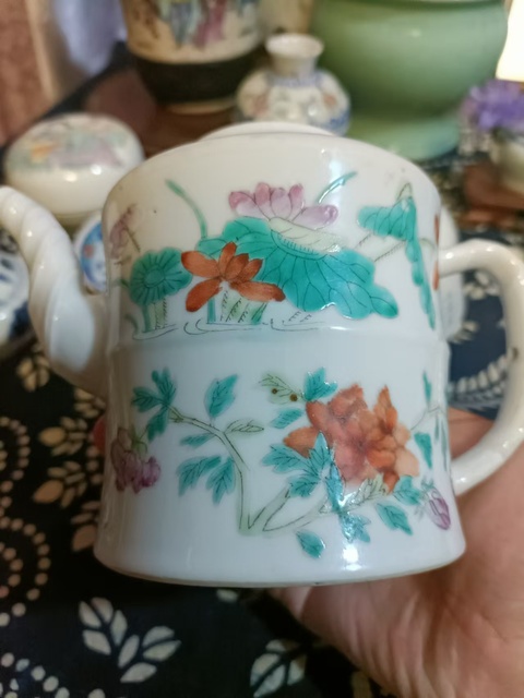 古玩陶瓷晚清花卉紋粉彩執壺拍賣，當前價格4888元