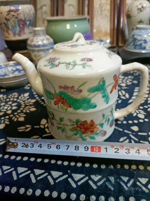古玩陶瓷晚清花卉紋粉彩執壺拍賣，當前價格4888元