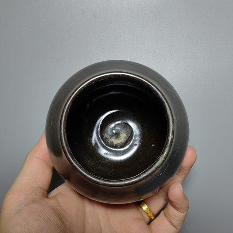 古玩陶瓷明代黑釉罐拍賣,當前價格286元