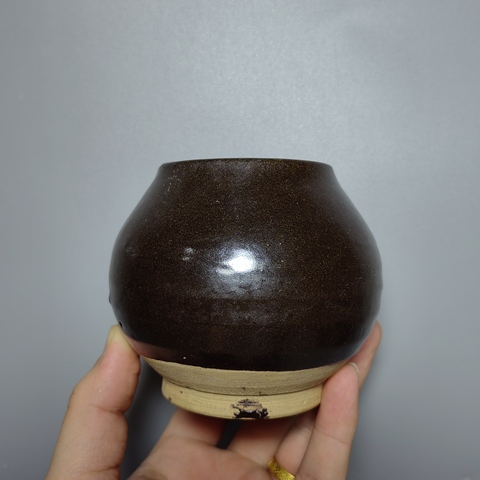 古玩陶瓷明代黑釉罐拍賣,當前價格286元