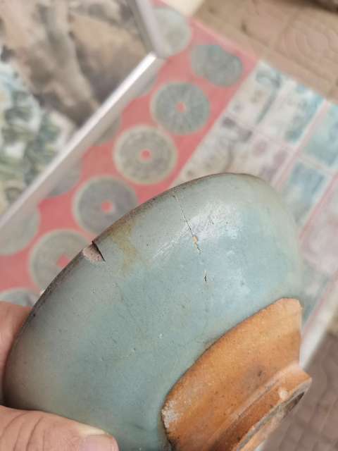 古玩陶瓷元鈞碗看最后兩圖有殼的地方有充線。拍賣,當前價格4669元