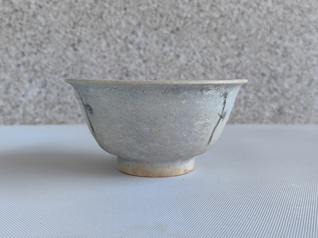 古玩陶瓷青花花卉文字茶碗拍賣，當前價格850元