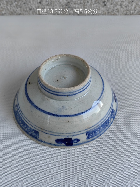 古玩陶瓷青花花卉紋茶碗拍賣,當前價格680元