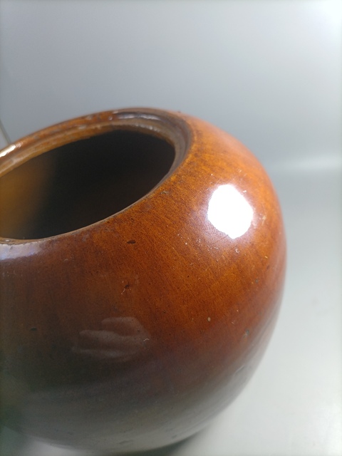 古玩陶瓷清中晚紅釉西瓜罐拍賣,當前價格999元