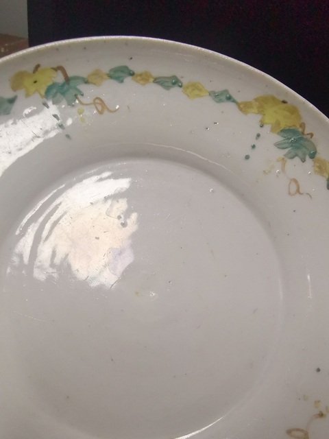 古玩陶瓷清末民初，景德鎮(zhèn)窯口，花卉紋粉彩高足盤拍賣，當前價格666元