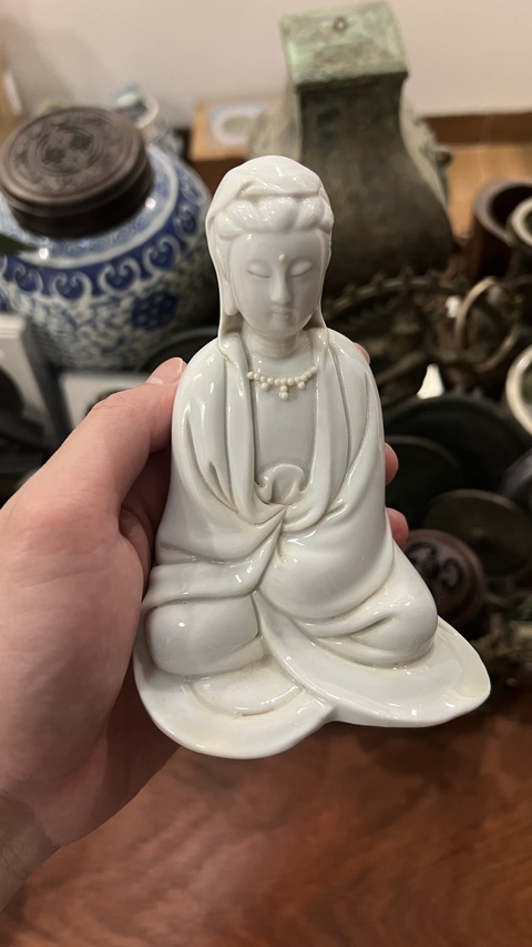 古玩陶瓷德化窯觀音塑像拍賣,當前價格350元