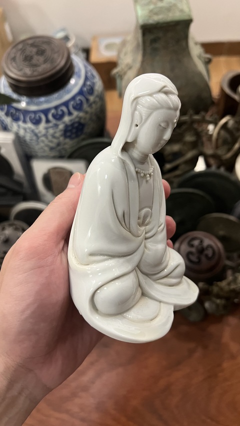 古玩陶瓷德化窯觀音塑像拍賣,當前價格350元