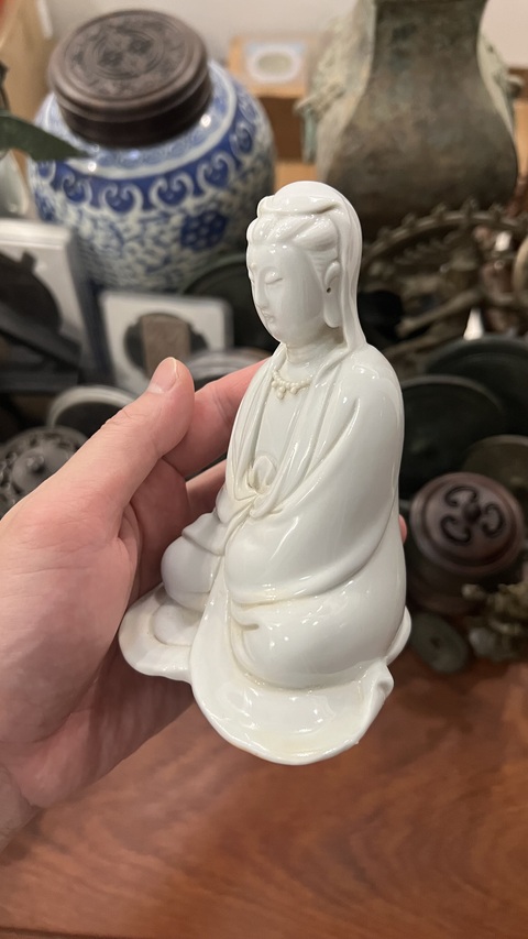 古玩陶瓷德化窯觀音塑像拍賣,當前價格350元