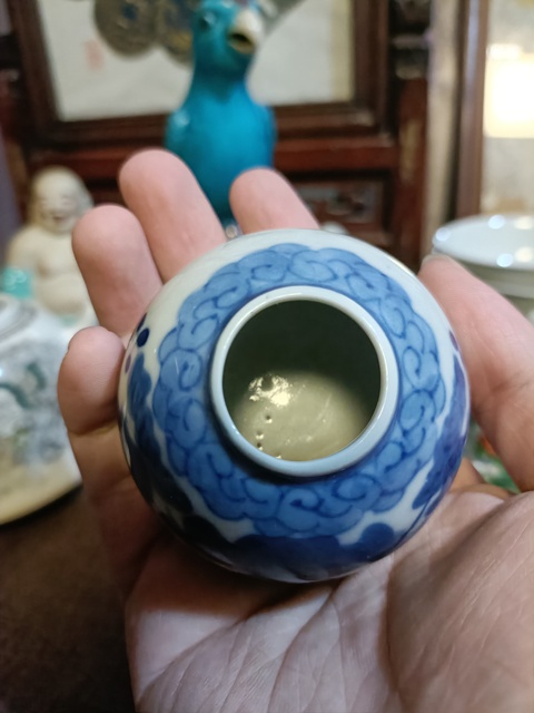 古玩陶瓷光緒 二甲傳臚青花水盂拍賣,當前價格4888元