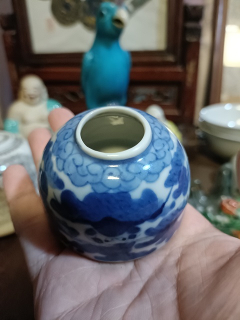 古玩陶瓷光緒 二甲傳臚青花水盂拍賣,當前價格4888元
