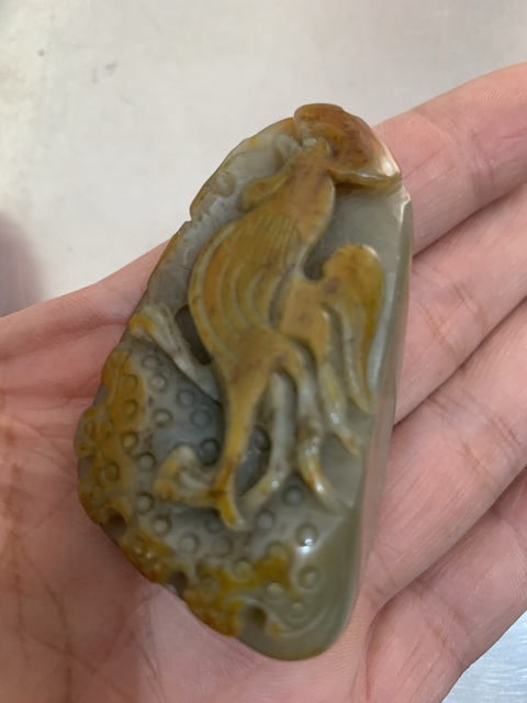 古玩玉器和田玉雕“雄雞”掛件拍賣,當前價格5600元