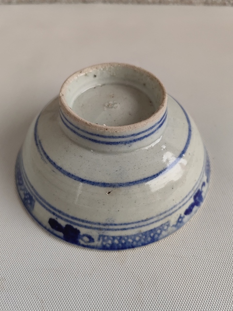 古玩陶瓷青花花卉紋茶碗拍賣,當前價格680元