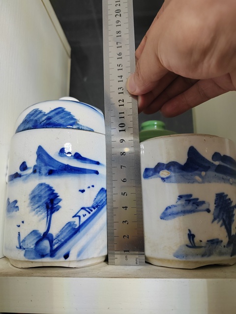 古玩陶瓷青花山水紋參湯罐拍賣,當前價格280元