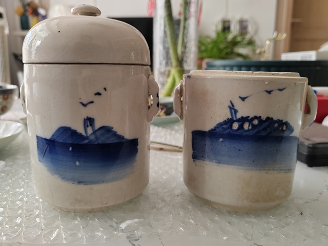 古玩陶瓷青花山水紋參湯罐拍賣,當前價格280元