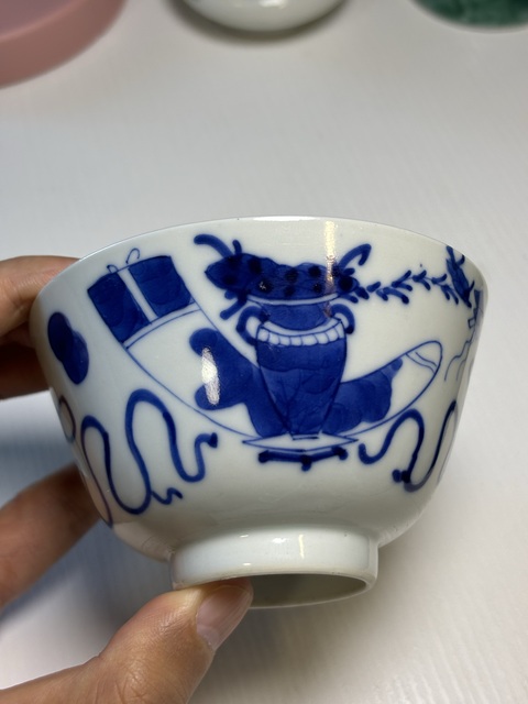 古玩陶瓷青花博古圖茶碗拍賣,當(dāng)前價(jià)格1800元