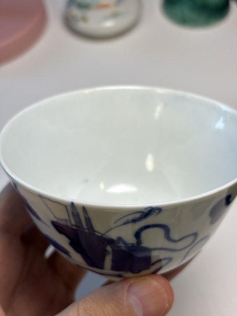 古玩陶瓷青花博古圖茶碗拍賣,當(dāng)前價(jià)格1800元