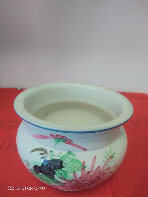古玩陶瓷清晚釉上彩花卉紋香爐拍賣,當前價格895元