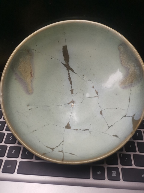 古玩陶瓷精品鈞窯天藍釉紫斑大碗拍賣,當前價格6666元
