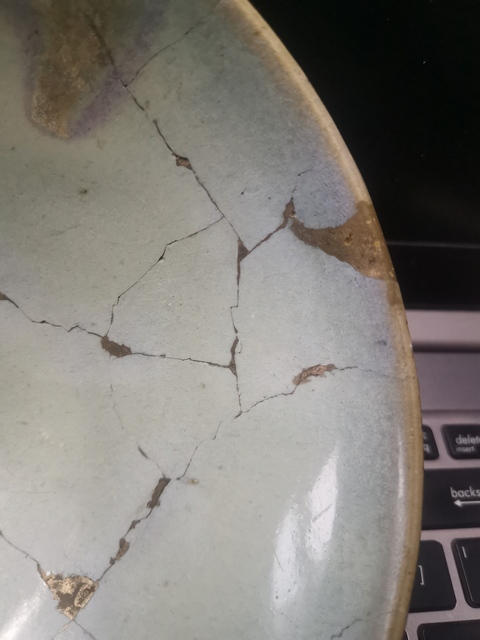 古玩陶瓷精品鈞窯天藍釉紫斑大碗拍賣,當前價格6666元