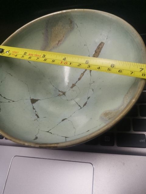 古玩陶瓷精品鈞窯天藍釉紫斑大碗拍賣,當前價格6666元