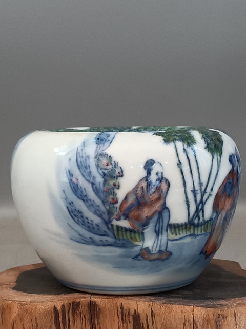 古玩陶瓷青花釉里紅人物故事紋水洗拍賣,當前價格0元