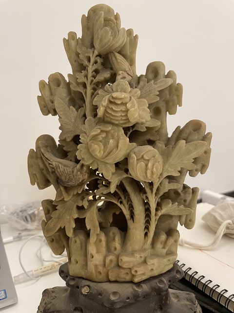 古玩玉器青田石雕“花開富貴”擺件拍賣，當前價格100000元