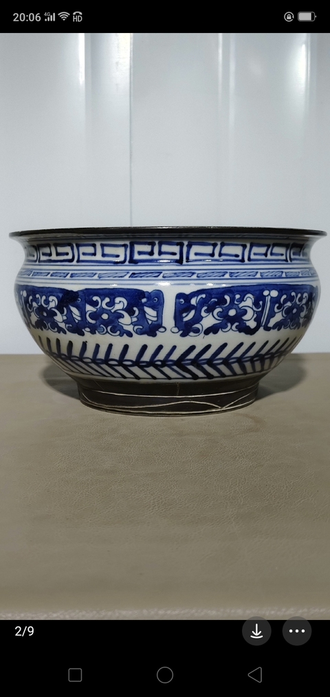 古玩陶瓷清乾隆***青花夔龍紋香爐拍賣,當前價格2856元