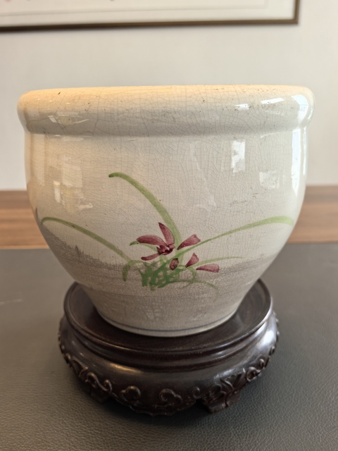 古玩陶瓷粉彩花鳥紋案缸(卷缸)拍賣,當前價格1280元