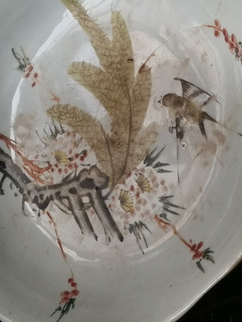 古玩陶瓷花鳥紋盤拍賣,當前價格666元