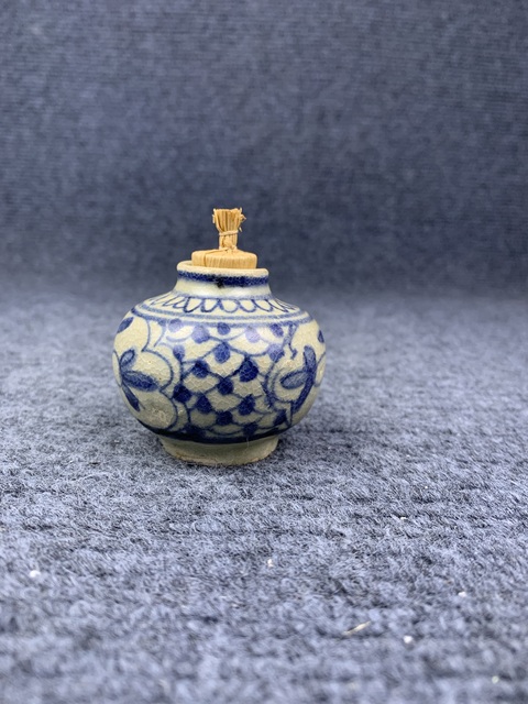 古玩陶瓷青花花卉紋水盂拍賣，當前價格1500元