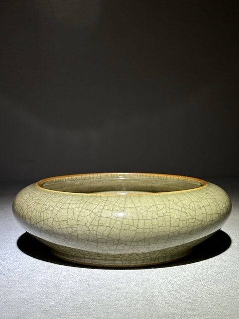 古玩陶瓷哥釉鏜鑼洗拍賣，當(dāng)前價格2500元