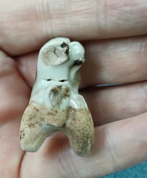 古玩陶瓷定窯宋金白釉點褐彩小羊瓷塑玩具拍賣,當前價格1200元