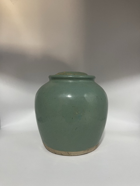 古玩陶瓷清綠釉蓋罐拍賣，當前價格1260元
