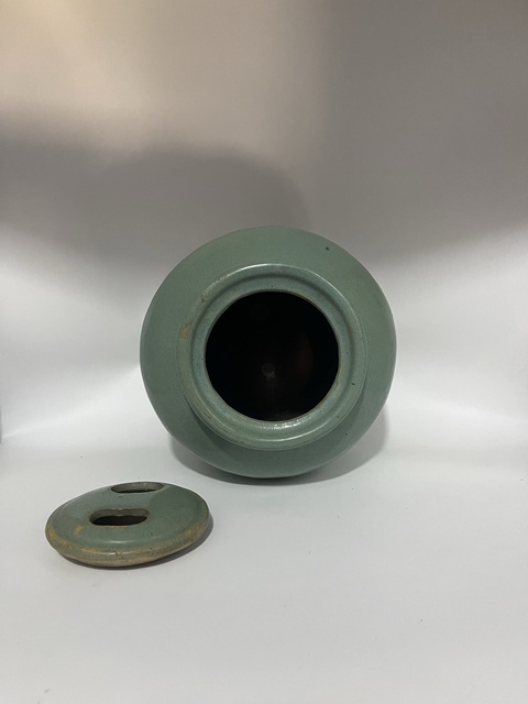 古玩陶瓷清綠釉蓋罐拍賣，當前價格1260元